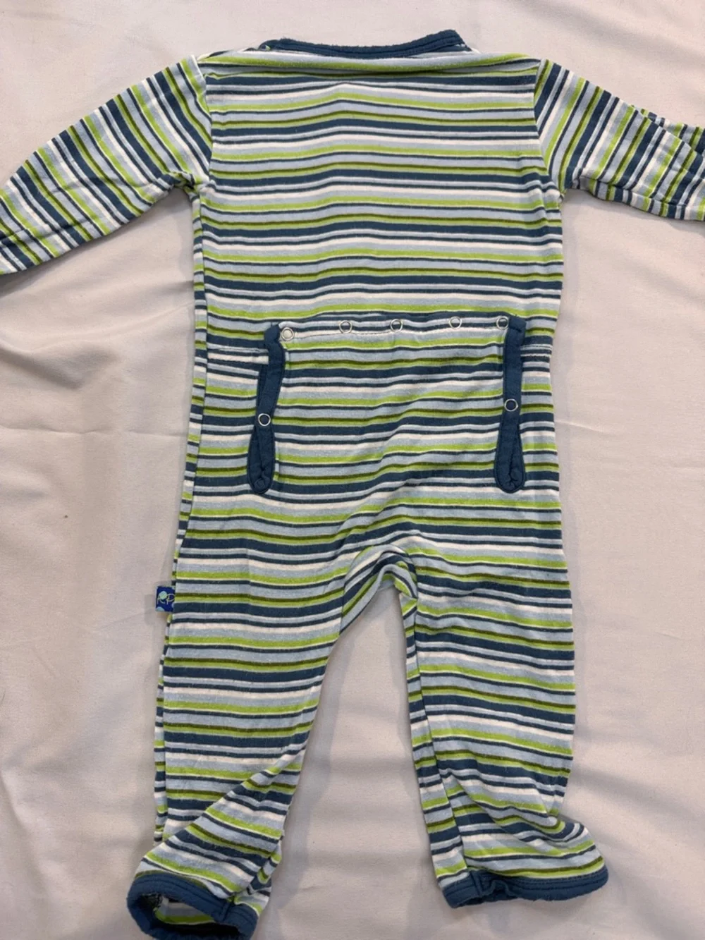KickKee Pants - Striped Kids One Piece sleeper/romper - Picture 5 of 5